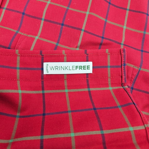 Orvis Mens Plaid Wrinkle Free Button Down Shirt 100% Cotton Large L Long Sleeve - Picture 7 of 10